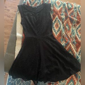 Cute lace black mini dress